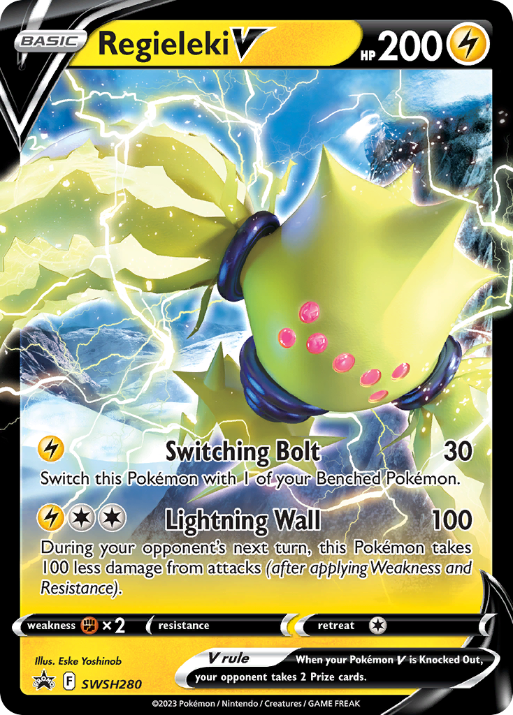 Regieleki V (SWSH280) (Jumbo Card) [Sword & Shield: Black Star Promos] | Jomio and Rueliete's Cards and Comics