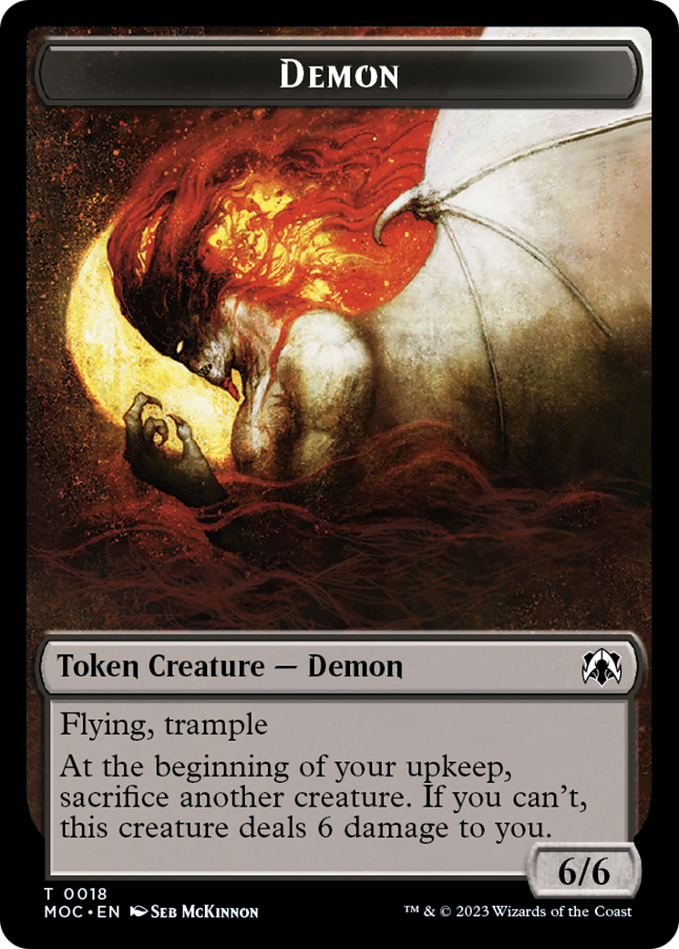 Angel (3) // Demon Double-Sided Token [March of the Machine Commander Tokens] | Jomio and Rueliete's Cards and Comics