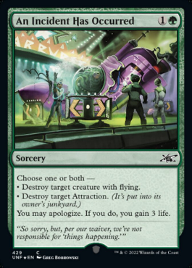 An Incident Has Occurred (Galaxy Foil) [Unfinity] | Jomio and Rueliete's Cards and Comics
