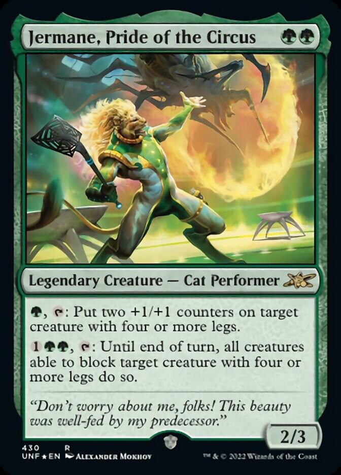 Jermane, Pride of the Circus (Galaxy Foil) [Unfinity] | Jomio and Rueliete's Cards and Comics