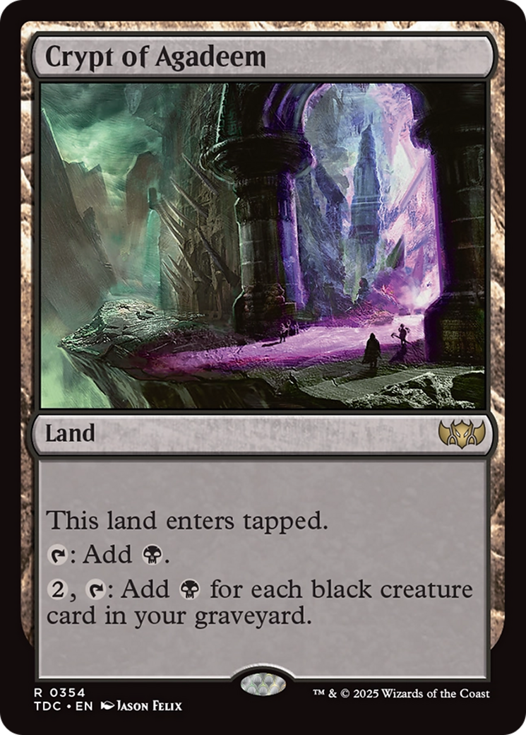 Crypt of Agadeem [Tarkir: Dragonstorm Commander] | Jomio and Rueliete's Cards and Comics