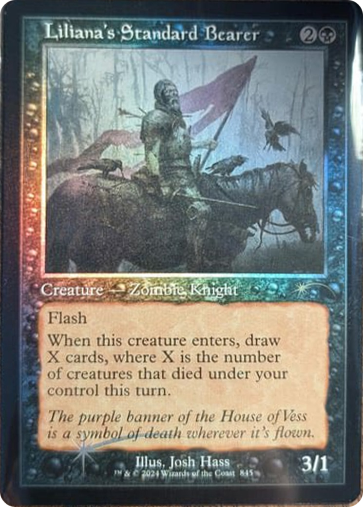 Liliana's Standard Bearer (Retro Frame) [Secret Lair Drop Series] | Jomio and Rueliete's Cards and Comics