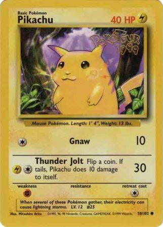 Pikachu (58/102) (PokeTour 1999 Promo) [Miscellaneous Cards] | Jomio and Rueliete's Cards and Comics