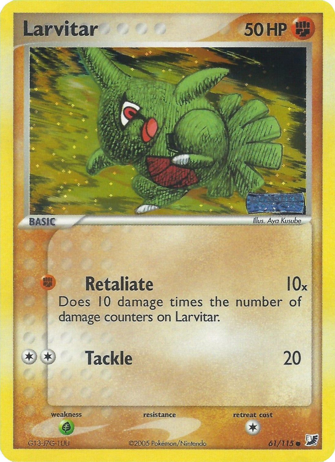 Larvitar (61/115) (Stamped) [EX: Unseen Forces] | Jomio and Rueliete's Cards and Comics