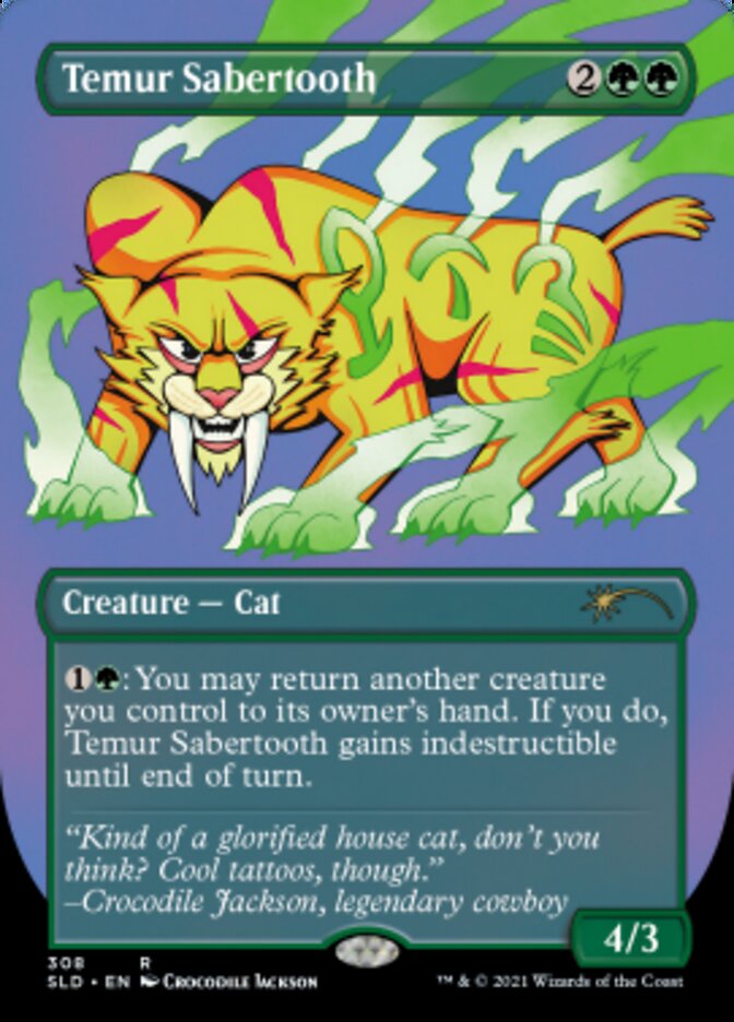 Temur Sabertooth (Borderless) (Foil Etched) [Secret Lair Drop Series] | Jomio and Rueliete's Cards and Comics