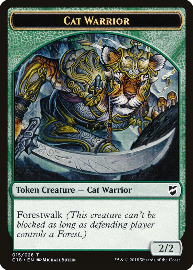 Cat Warrior Token [Commander 2018 Tokens] | Jomio and Rueliete's Cards and Comics