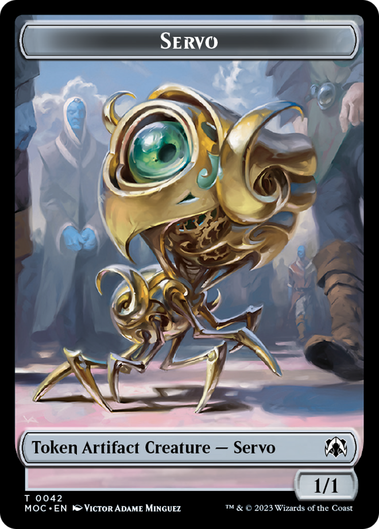 Feather // Servo Double-Sided Token [March of the Machine Commander Tokens] | Jomio and Rueliete's Cards and Comics