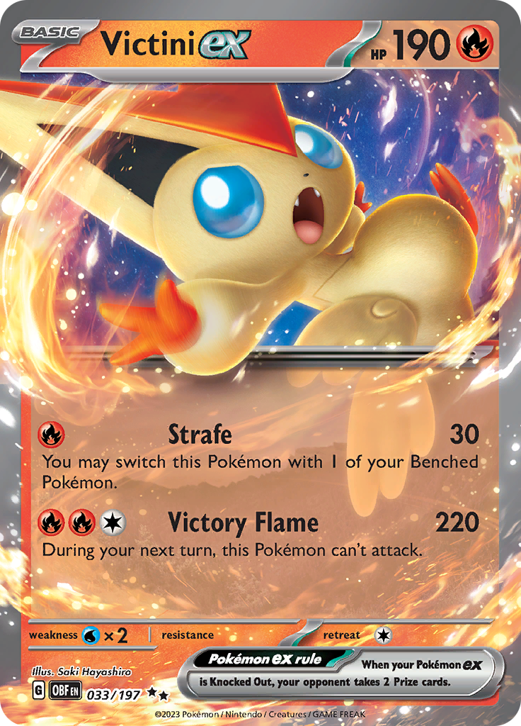 Victini ex (033/197) [Scarlet & Violet: Obsidian Flames] | Jomio and Rueliete's Cards and Comics