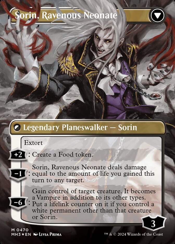 Sorin of House Markov // Sorin, Ravenous Neonate (Borderless) (Textured Foil) [Modern Horizons 3] | Jomio and Rueliete's Cards and Comics