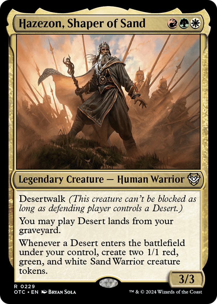 Hazezon, Shaper of Sand [Outlaws of Thunder Junction Commander] | Jomio and Rueliete's Cards and Comics
