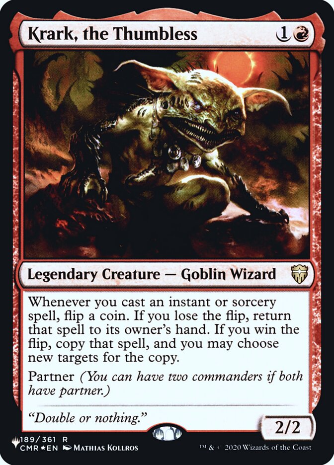 Krark, the Thumbless [Secret Lair: Heads I Win, Tails You Lose] | Jomio and Rueliete's Cards and Comics