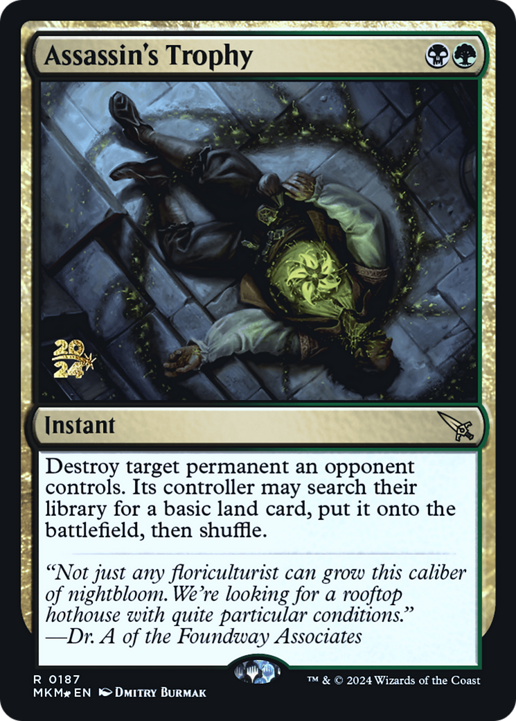Assassin's Trophy (0187) [Murders at Karlov Manor Prerelease Promos] | Jomio and Rueliete's Cards and Comics