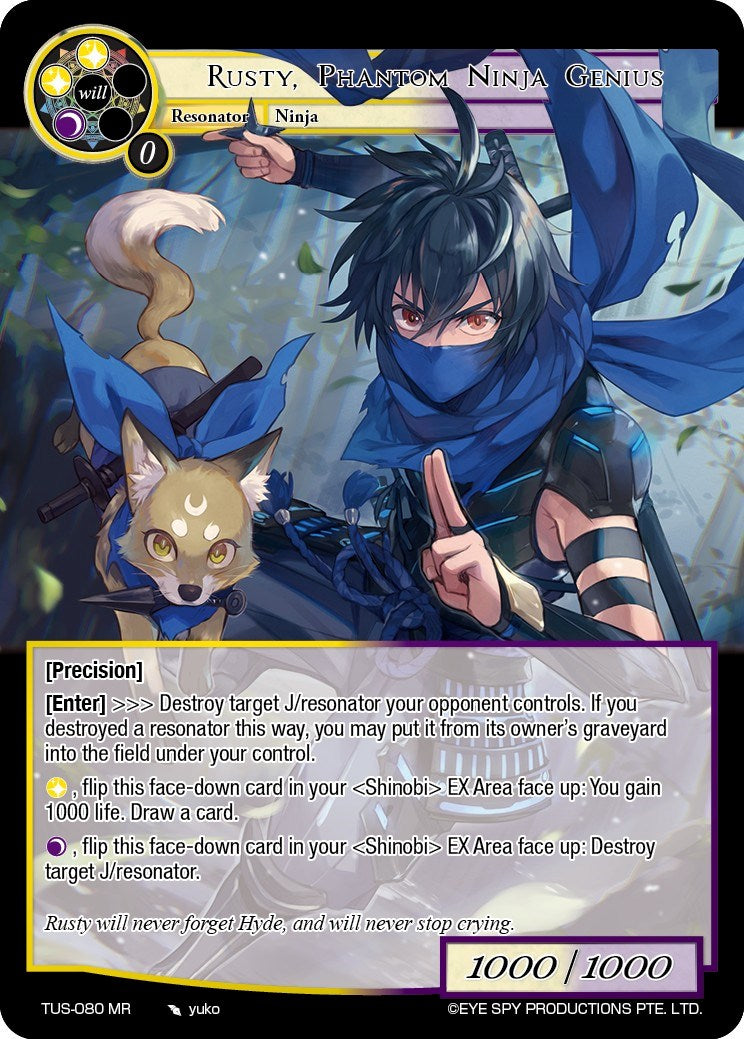 Rusty, Phantom Ninja Genius (TUS-080 MR) [The Underworld of Secrets] | Jomio and Rueliete's Cards and Comics