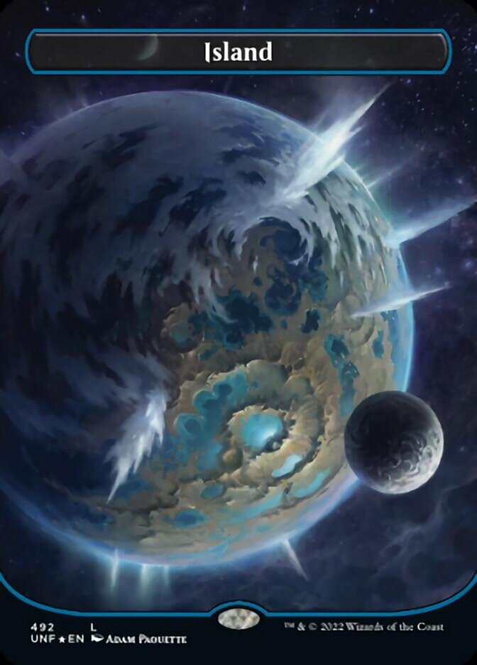 Island (492) (Orbital Space-ic Land) (Galaxy Foil) [Unfinity] | Jomio and Rueliete's Cards and Comics