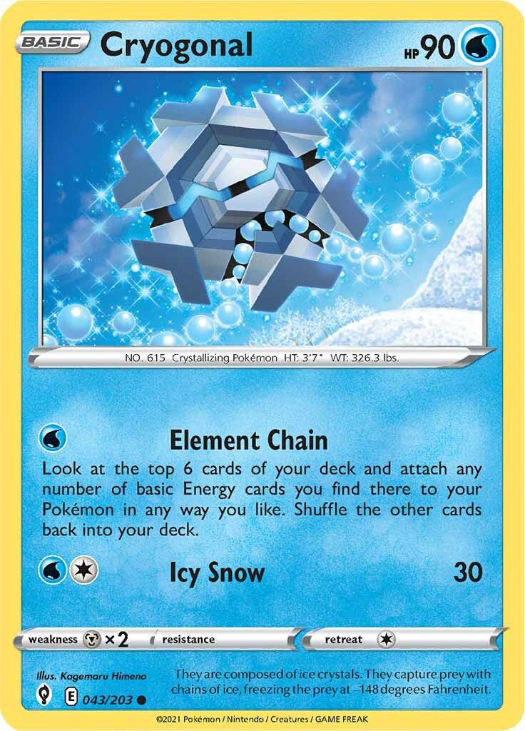 Cryogonal (043/203) [Sword & Shield: Evolving Skies] | Jomio and Rueliete's Cards and Comics