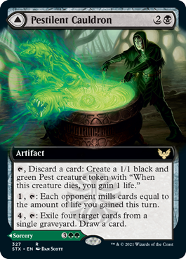 Pestilent Cauldron // Restorative Burst (Extended Art) [Strixhaven: School of Mages] | Jomio and Rueliete's Cards and Comics