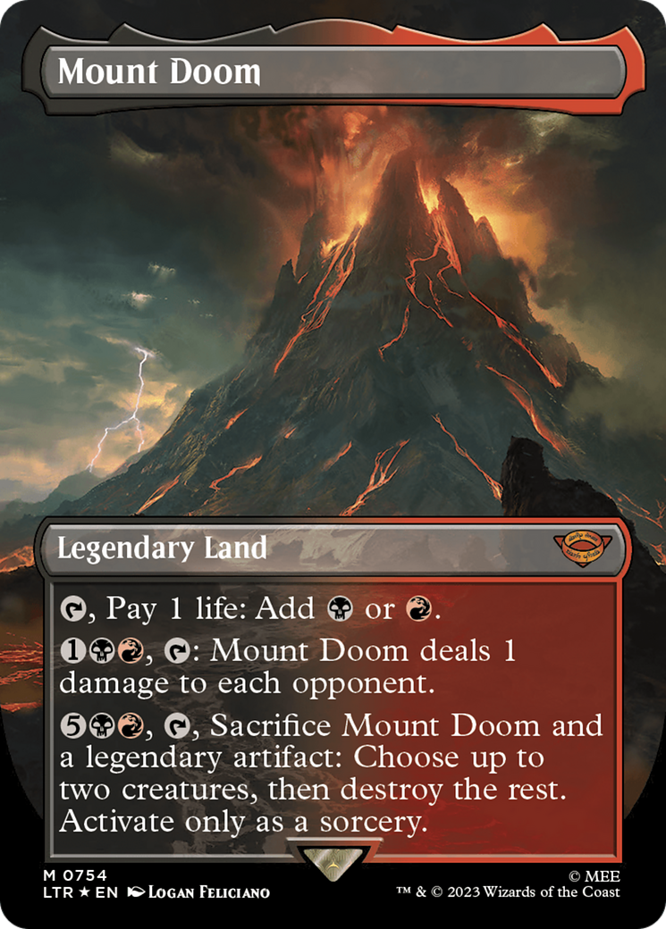 Mount Doom (Borderless) (Surge Foil) [The Lord of the Rings: Tales of Middle-Earth] | Jomio and Rueliete's Cards and Comics