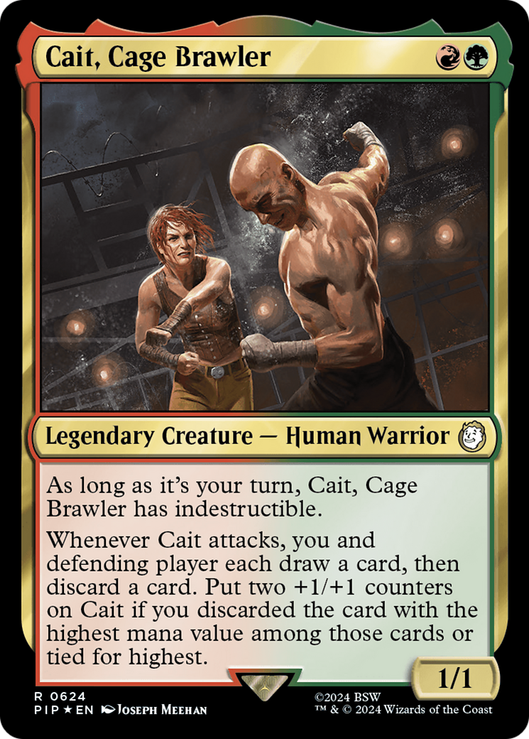 Cait, Cage Brawler (Surge Foil) [Fallout] | Jomio and Rueliete's Cards and Comics