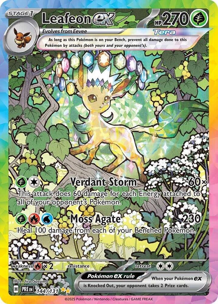 Leafeon ex (144/131) [Scarlet & Violet: Prismatic Evolutions] | Jomio and Rueliete's Cards and Comics