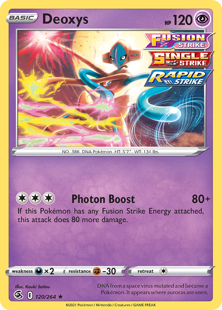 Deoxys (120/264) (Theme Deck Exclusive) [Sword & Shield: Fusion Strike] | Jomio and Rueliete's Cards and Comics