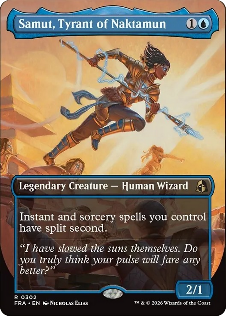 Samut, Tyrant of Naktamun (Borderless) [Reality Fracture] | Jomio and Rueliete's Cards and Comics