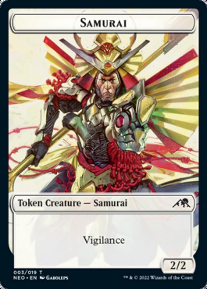 Samurai // Construct (015) Double-Sided Token [Kamigawa: Neon Dynasty Tokens] | Jomio and Rueliete's Cards and Comics