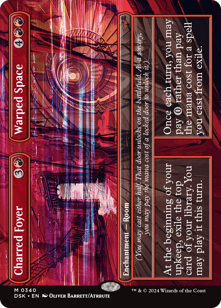 Charred Foyer // Warped Space (Borderless) [Duskmourn: House of Horror] | Jomio and Rueliete's Cards and Comics