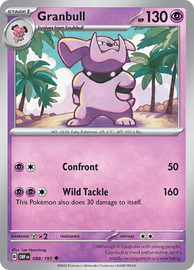 Granbull (088/197) [Scarlet & Violet: Obsidian Flames] | Jomio and Rueliete's Cards and Comics