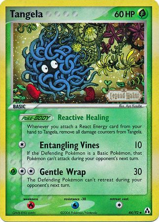 Tangela (44/92) (Stamped) [EX: Legend Maker] | Jomio and Rueliete's Cards and Comics