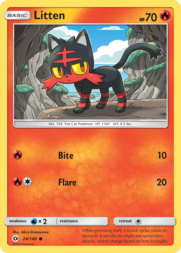 Litten (24/149) [Sun & Moon: Base Set] | Jomio and Rueliete's Cards and Comics