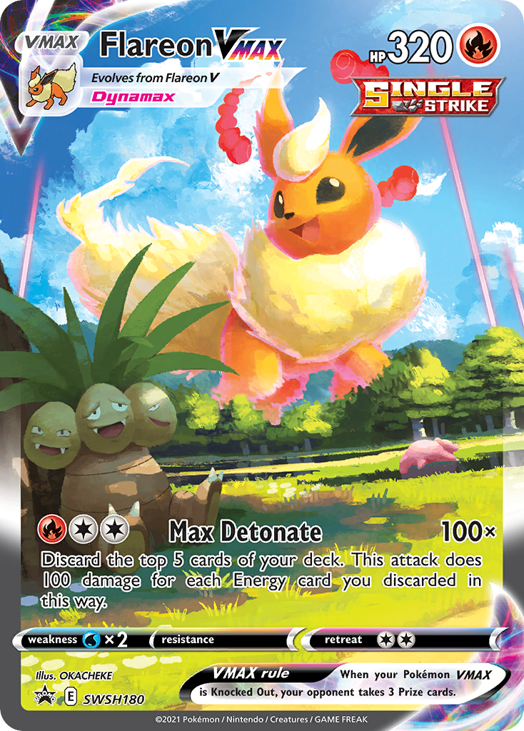 Flareon VMAX (SWSH180) (Jumbo Card) [Sword & Shield: Black Star Promos] | Jomio and Rueliete's Cards and Comics