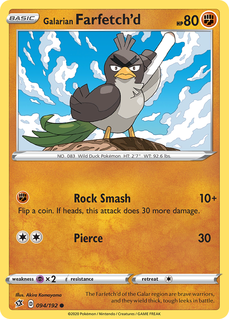 Galarian Farfetch'd (094/192) [Sword & Shield: Rebel Clash] | Jomio and Rueliete's Cards and Comics