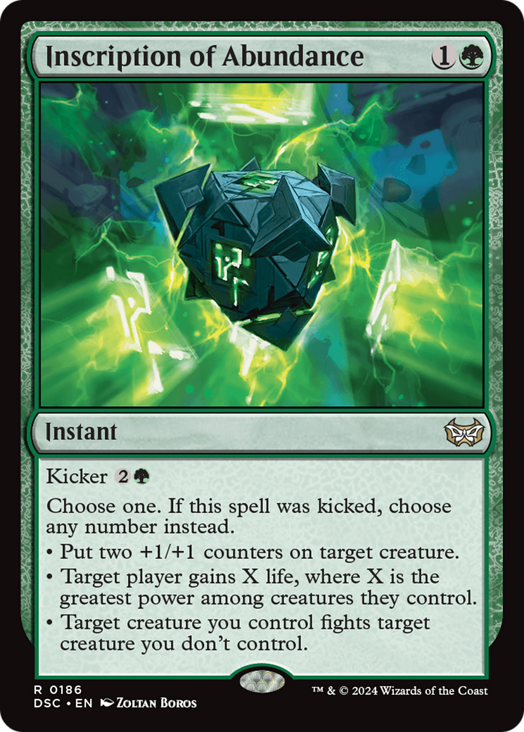 Inscription of Abundance [Duskmourn: House of Horror Commander] | Jomio and Rueliete's Cards and Comics