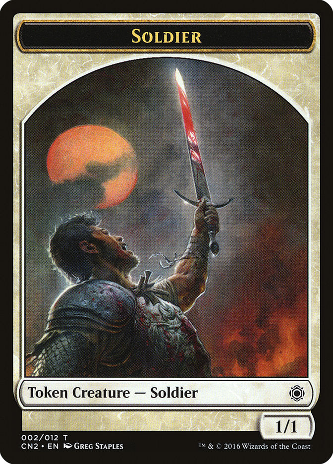 Soldier Token (002/012) [Conspiracy: Take the Crown Tokens] | Jomio and Rueliete's Cards and Comics