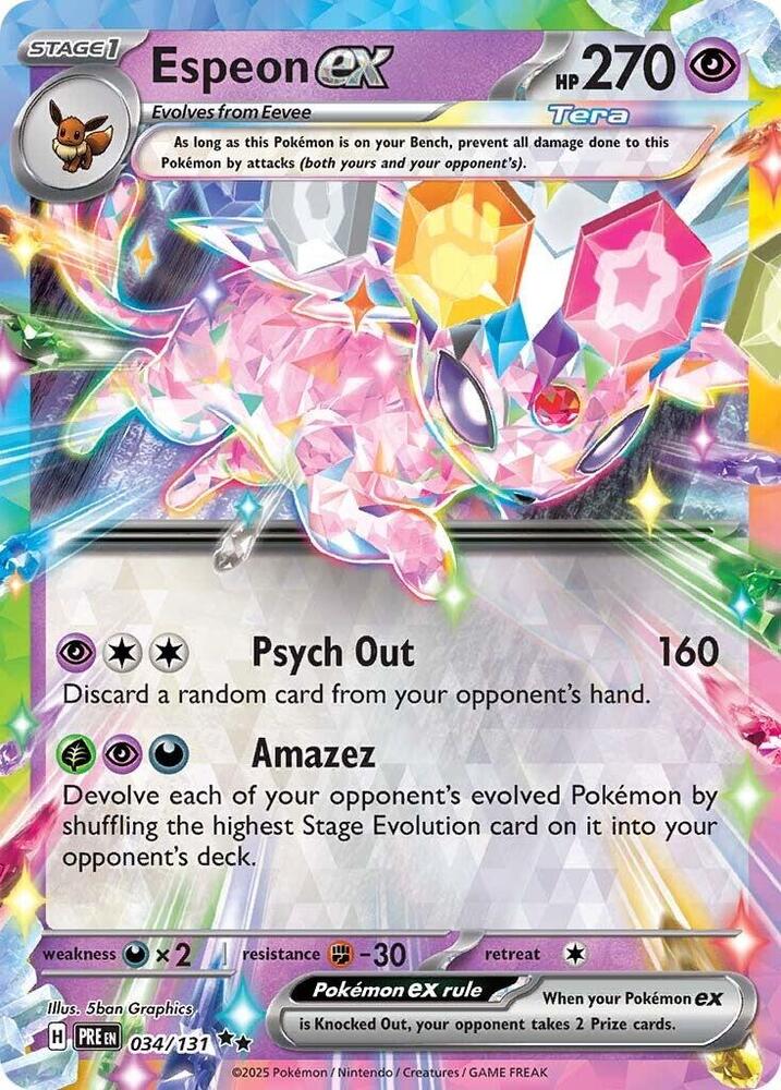 Espeon ex (034/131) [Scarlet & Violet: Prismatic Evolutions] | Jomio and Rueliete's Cards and Comics