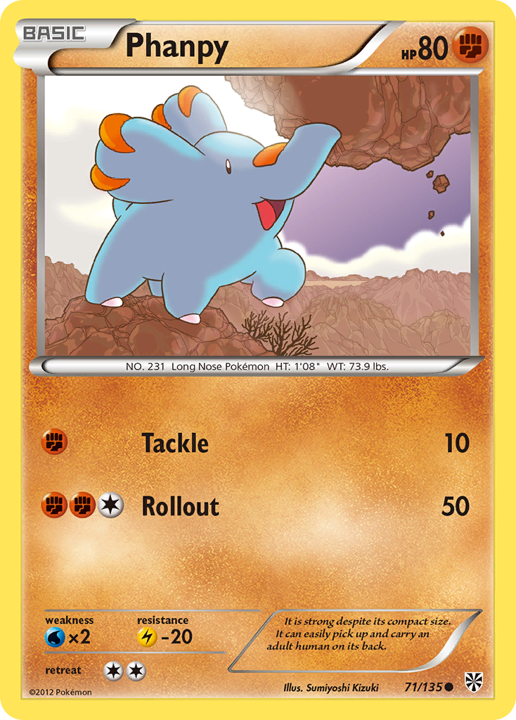Phanpy (71/135) [Black & White: Plasma Storm] | Jomio and Rueliete's Cards and Comics