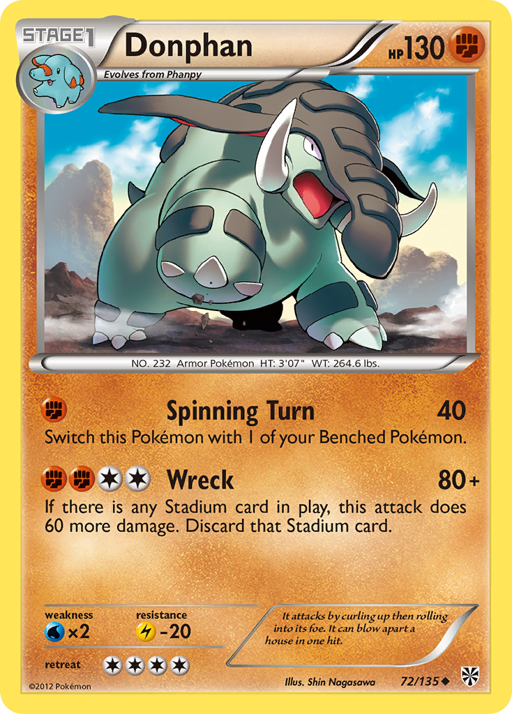 Donphan (72/135) [Black & White: Plasma Storm] | Jomio and Rueliete's Cards and Comics
