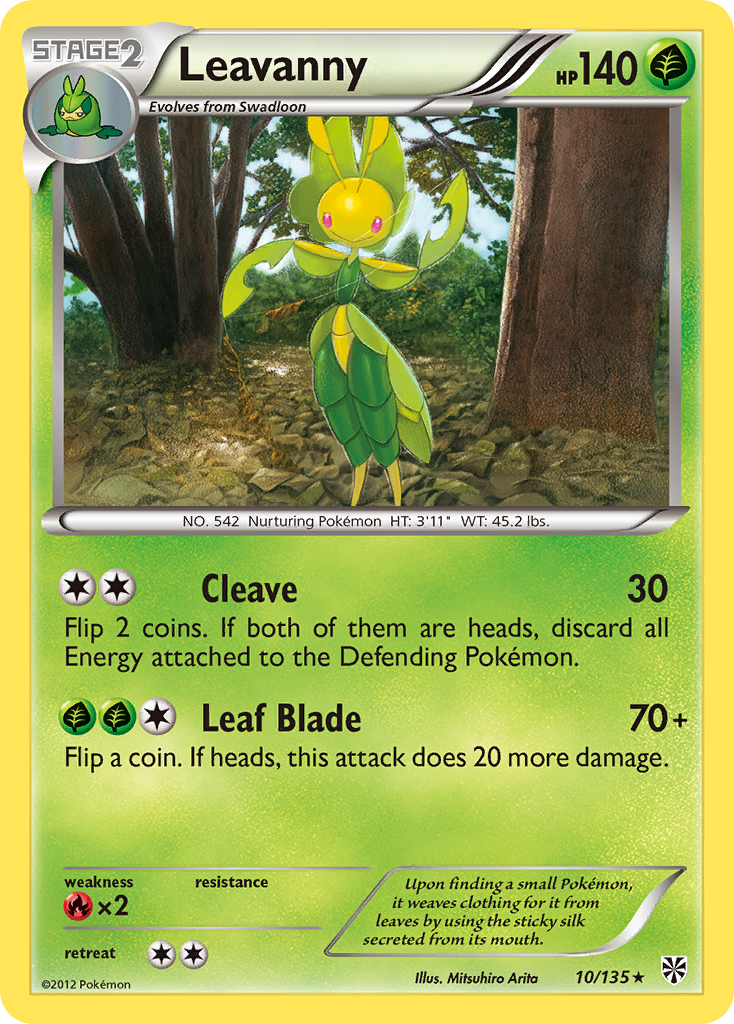 Leavanny (10/135) [Black & White: Plasma Storm] | Jomio and Rueliete's Cards and Comics