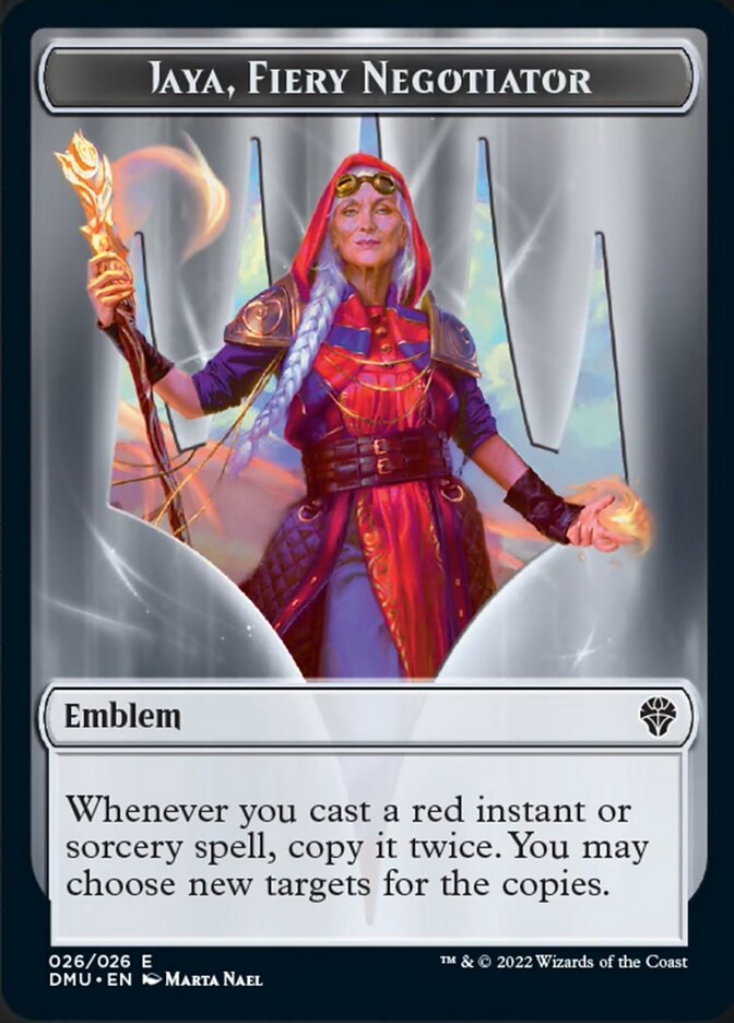 Soldier // Jaya, Fiery Negotiator Emblem Double-Sided Token [Dominaria United Tokens] | Jomio and Rueliete's Cards and Comics