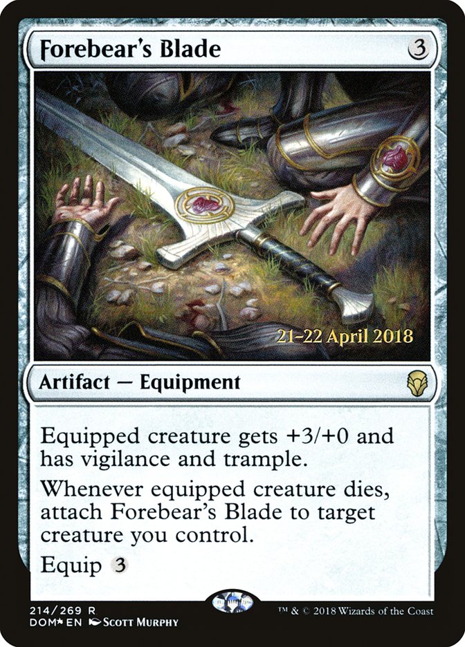 Forebear's Blade [Dominaria Prerelease Promos] | Jomio and Rueliete's Cards and Comics