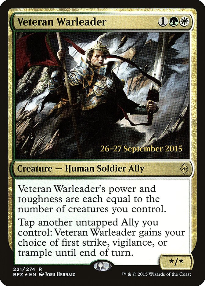 Veteran Warleader [Battle for Zendikar Prerelease Promos] | Jomio and Rueliete's Cards and Comics