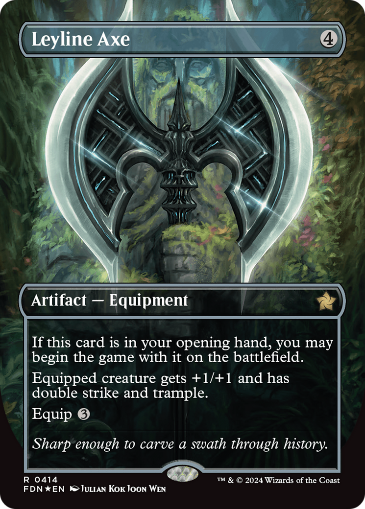 Leyline Axe (Borderless) (Mana Foil) [Foundations] | Jomio and Rueliete's Cards and Comics