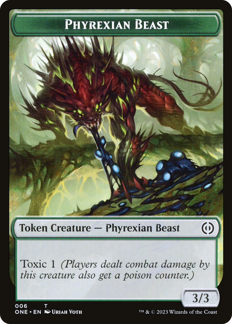 Phyrexian Goblin // Phyrexian Beast Double-Sided Token [Phyrexia: All Will Be One Tokens] | Jomio and Rueliete's Cards and Comics