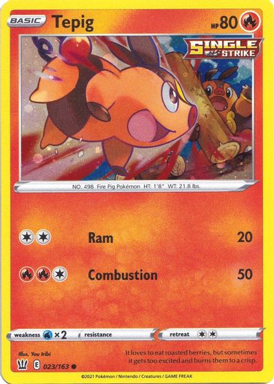 Tepig (023/163) (Cosmos Holo) [Sword & Shield: Battle Styles] | Jomio and Rueliete's Cards and Comics