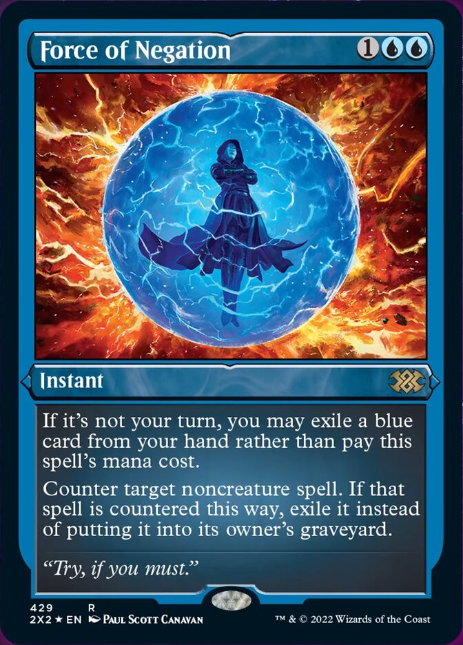 Force of Negation (Foil Etched) [Double Masters 2022] | Jomio and Rueliete's Cards and Comics
