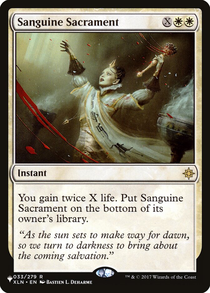 Sanguine Sacrament [The List] | Jomio and Rueliete's Cards and Comics