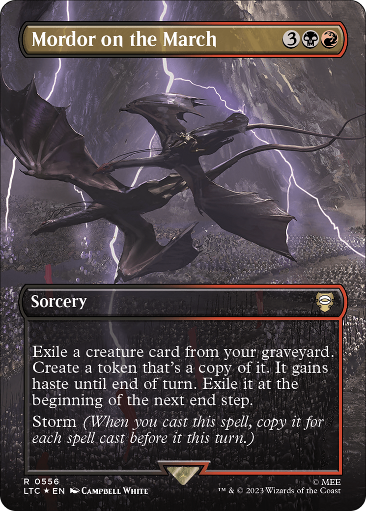 Mordor on the March (Borderless) (Surge Foil) [The Lord of the Rings: Tales of Middle-Earth Commander] | Jomio and Rueliete's Cards and Comics