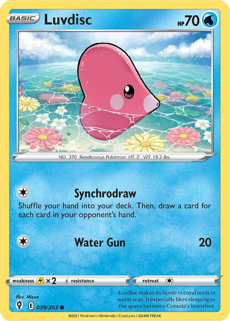 Luvdisc (039/203) [Sword & Shield: Evolving Skies] | Jomio and Rueliete's Cards and Comics