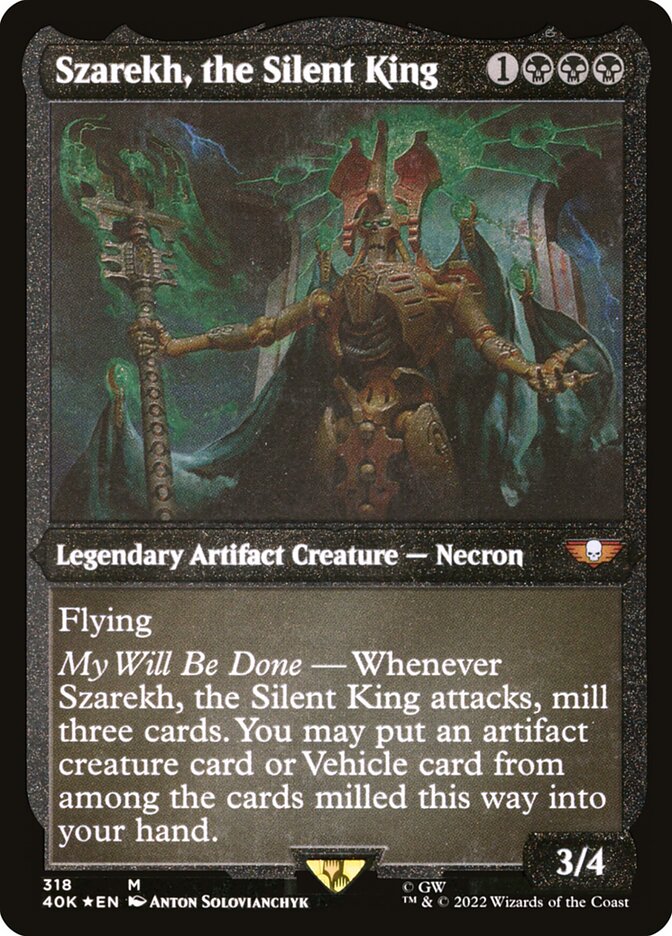 Szarekh, the Silent King (Display Commander) (Etched Foil) [Warhammer 40,000] | Jomio and Rueliete's Cards and Comics