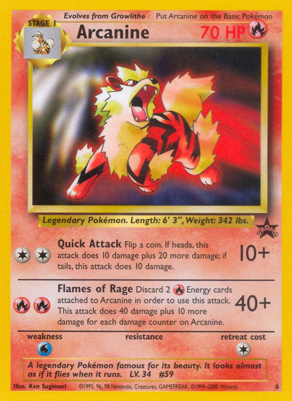 Arcanine (6) [Wizards of the Coast: Black Star Promos] | Jomio and Rueliete's Cards and Comics